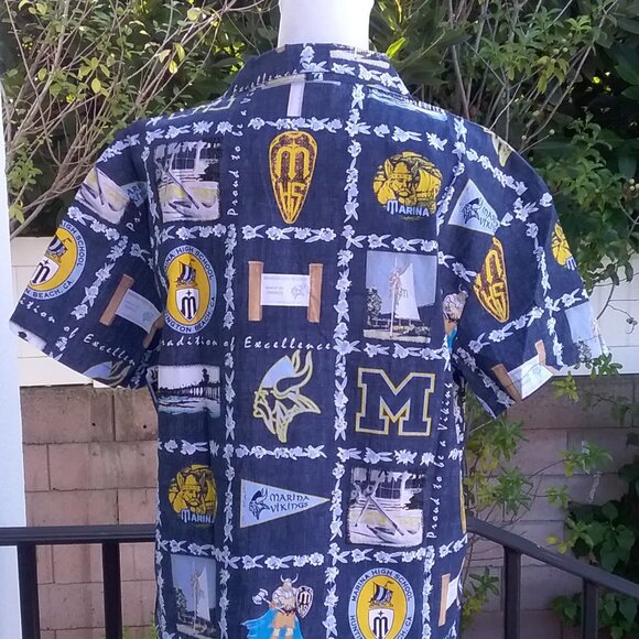 Marina High School Blouse Women's Large Blue Cotton Huntington Beach, CA - Picture 4 of 5